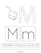 Alphabet Tracing - Letter M Handwriting Sheet