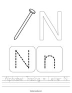 Alphabet Tracing - Letter N Handwriting Sheet