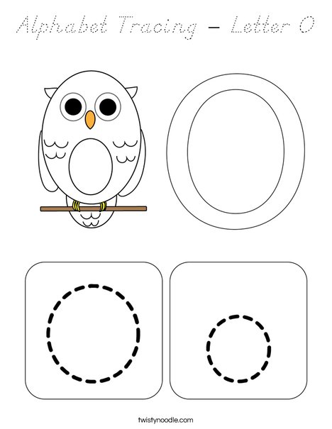 Alphabet Tracing - Letter O Coloring Page