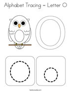 Alphabet Tracing - Letter O Coloring Page