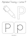 Alphabet Tracing - Letter P Coloring Page