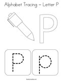 Alphabet Tracing - Letter P Coloring Page