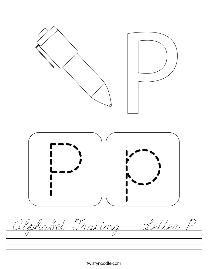 Alphabet Tracing - Letter P Worksheet