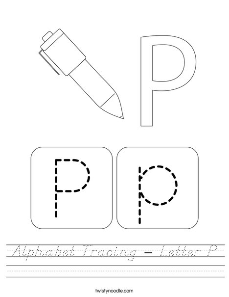 Alphabet Tracing - Letter P Worksheet
