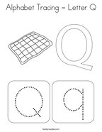Alphabet Tracing - Letter Q Coloring Page