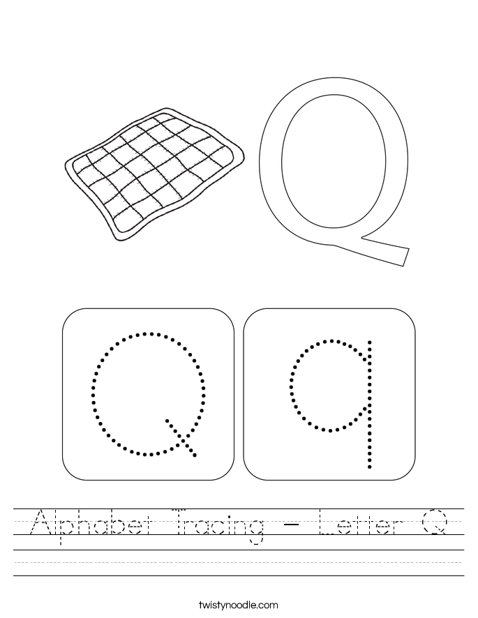 Alphabet Tracing - Letter Q Worksheet