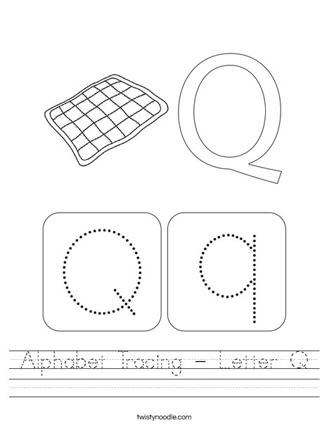 Alphabet Tracing - Letter Q Worksheet