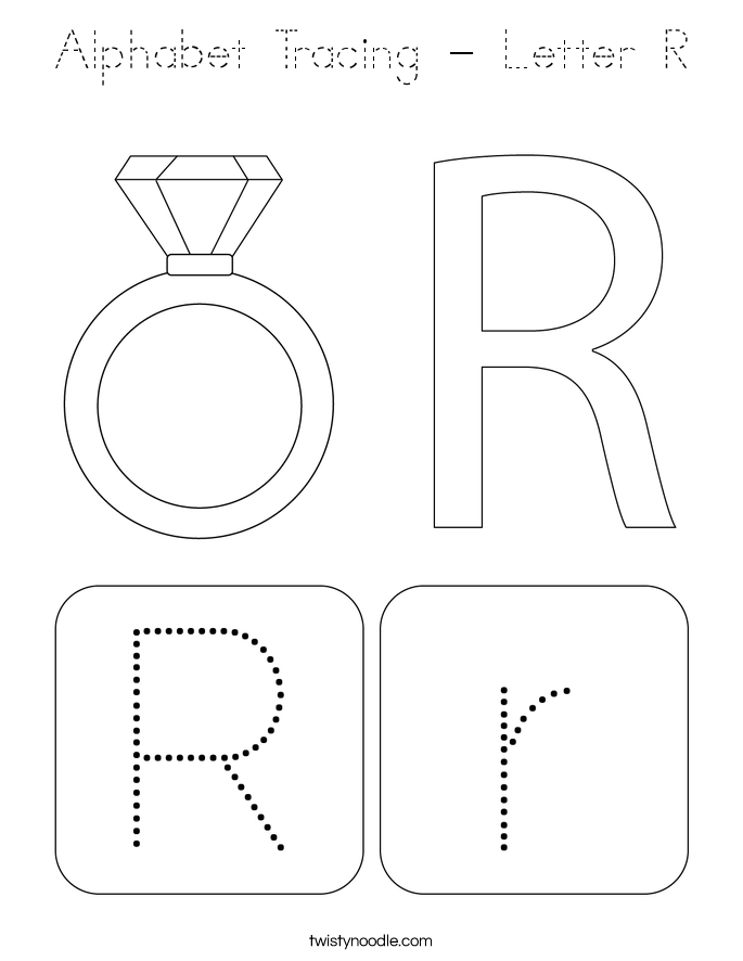 Alphabet Tracing - Letter R Coloring Page