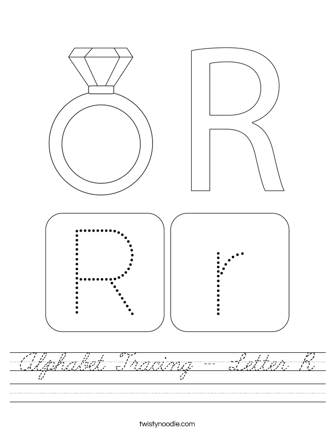 Alphabet Tracing - Letter R Worksheet