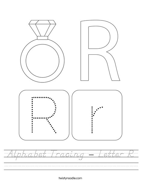 Alphabet Tracing - Letter R Worksheet