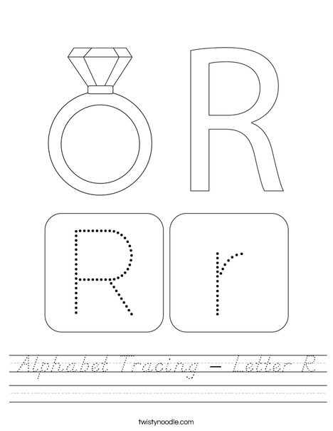 Alphabet Tracing - Letter R Worksheet