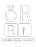 Alphabet Tracing - Letter R Worksheet