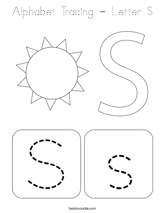 Alphabet Tracing - Letter S Coloring Page