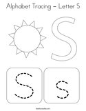 Alphabet Tracing - Letter S Coloring Page