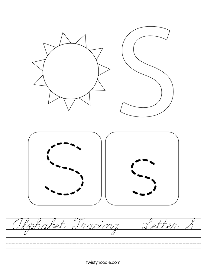 Alphabet Tracing - Letter S Worksheet