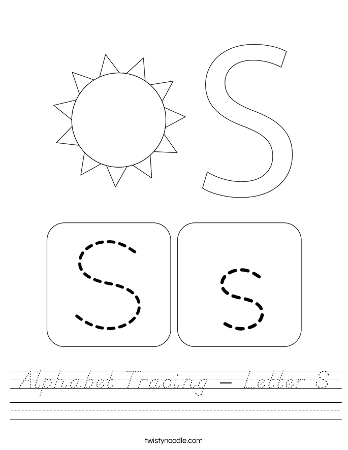 Alphabet Tracing - Letter S Worksheet