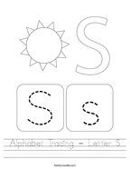 Alphabet Tracing - Letter S Handwriting Sheet