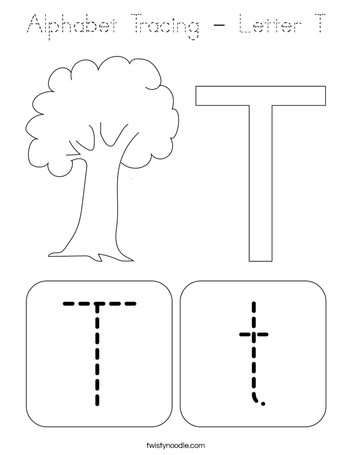 Alphabet Tracing - Letter T Coloring Page