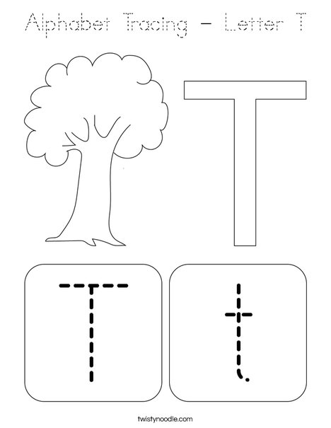 Alphabet Tracing - Letter T Coloring Page