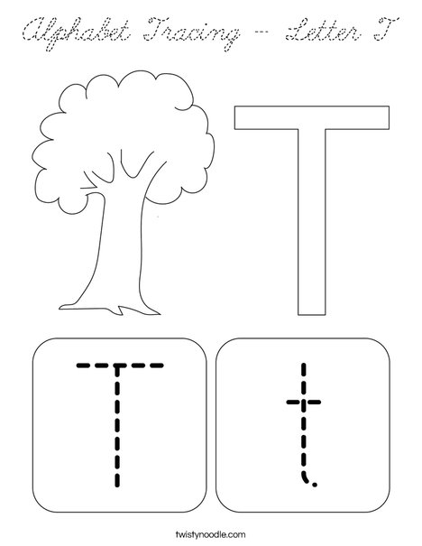 Alphabet Tracing - Letter T Coloring Page