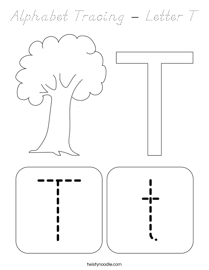 Alphabet Tracing - Letter T Coloring Page