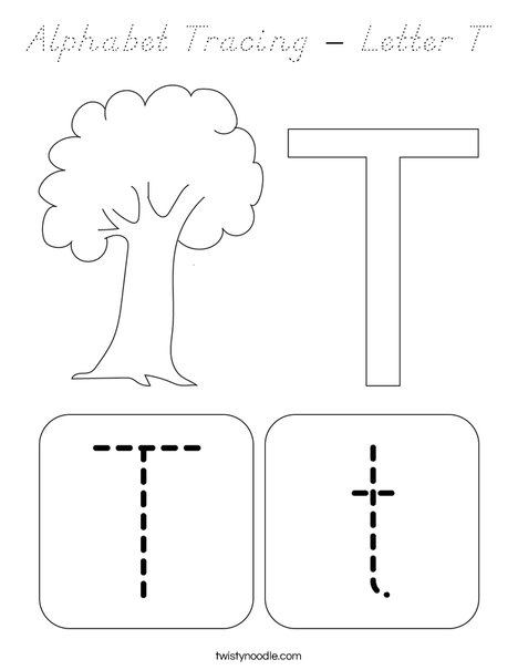 Alphabet Tracing - Letter T Coloring Page