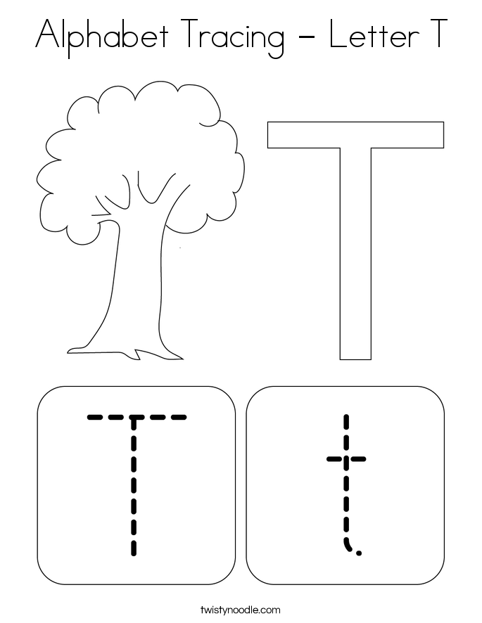 Alphabet Tracing - Letter T Coloring Page
