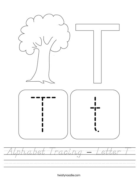 Alphabet Tracing - Letter T Worksheet