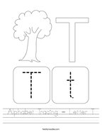Alphabet Tracing - Letter T Handwriting Sheet