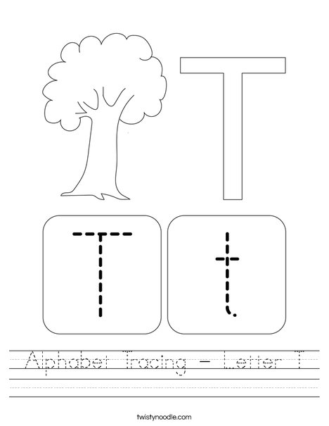 Alphabet Tracing - Letter T Worksheet