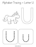 Alphabet Tracing - Letter U Coloring Page