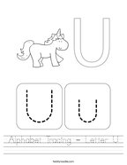 Alphabet Tracing - Letter U Handwriting Sheet