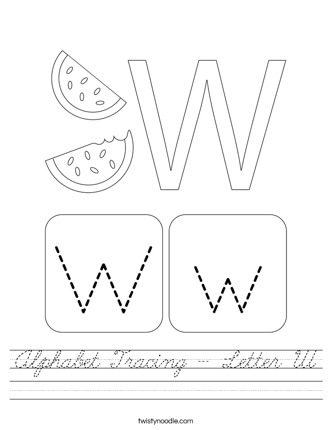Alphabet Tracing - Letter W Worksheet