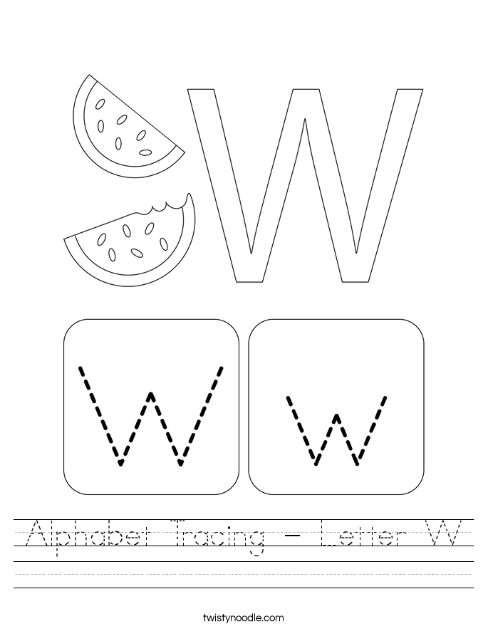 Alphabet Tracing - Letter W Worksheet