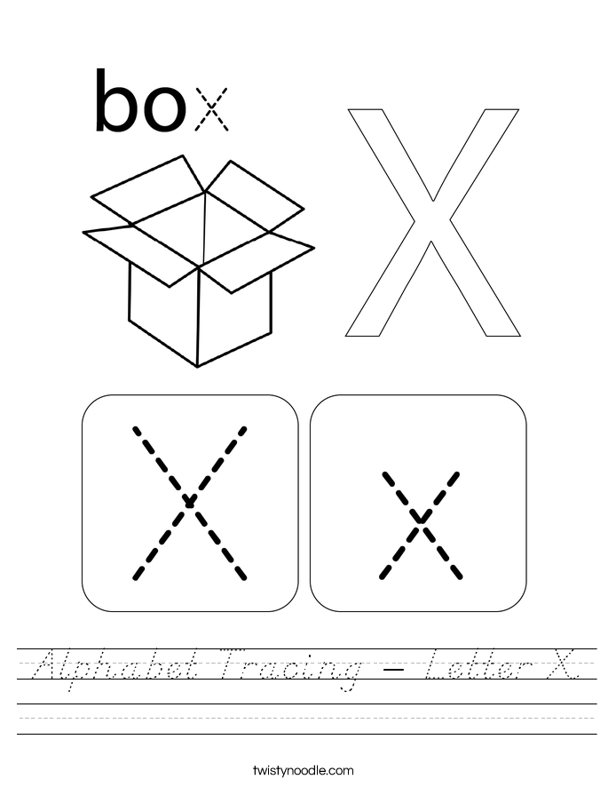 Alphabet Tracing - Letter X Worksheet