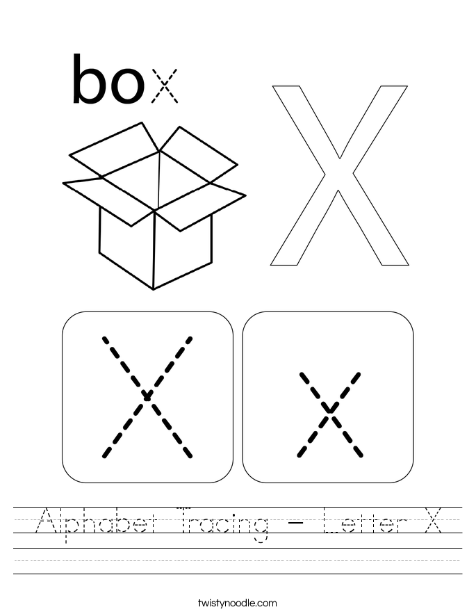 Alphabet Tracing - Letter X Worksheet