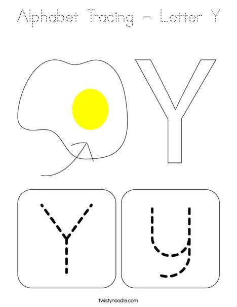 Alphabet Tracing - Letter Y Coloring Page