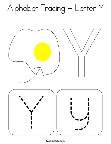 Alphabet Tracing - Letter Y Coloring Page