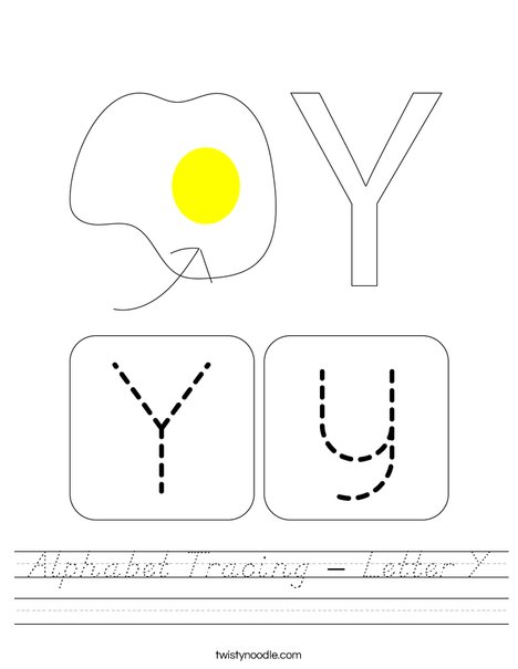 Alphabet Tracing - Letter Y Worksheet