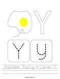 Alphabet Tracing - Letter Y Worksheet