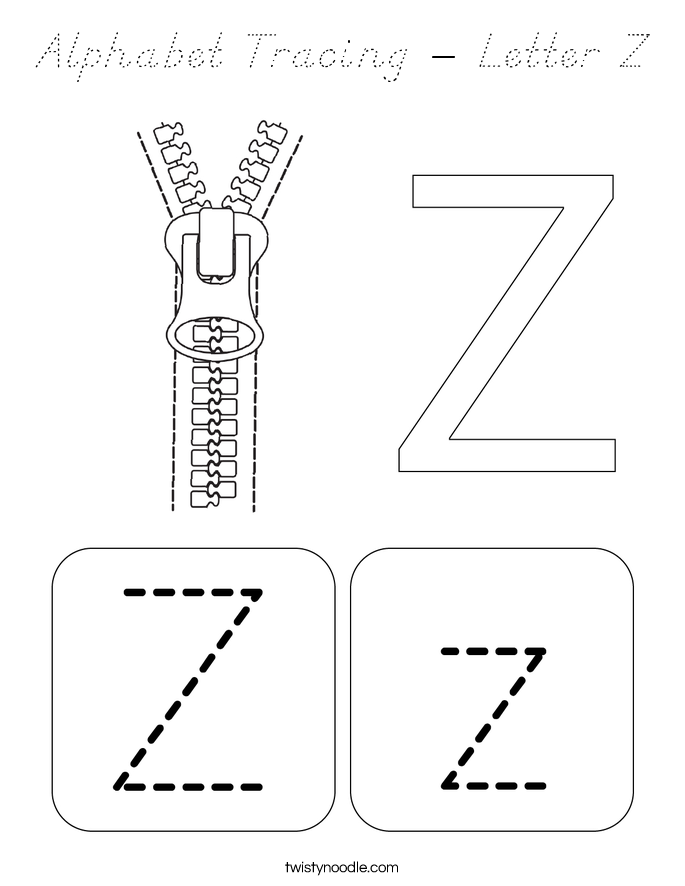 Alphabet Tracing - Letter Z Coloring Page