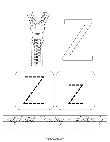 Alphabet Tracing - Letter Z Worksheet