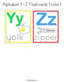 Alphabet Y-Z Flashcards (color) Coloring Page