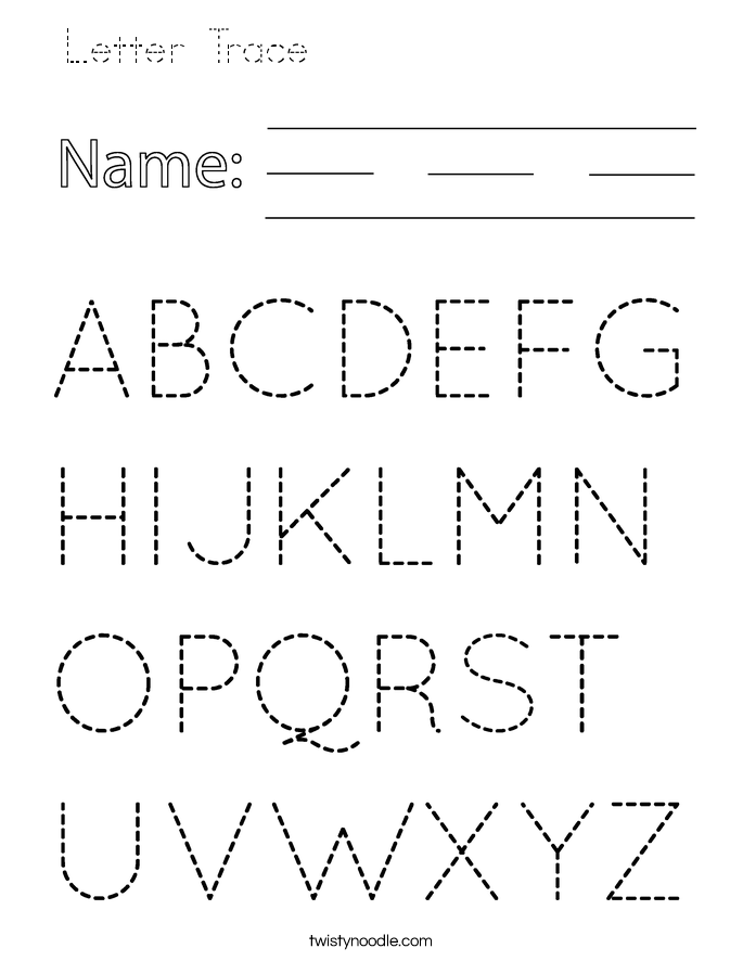 Letter Trace                  Coloring Page