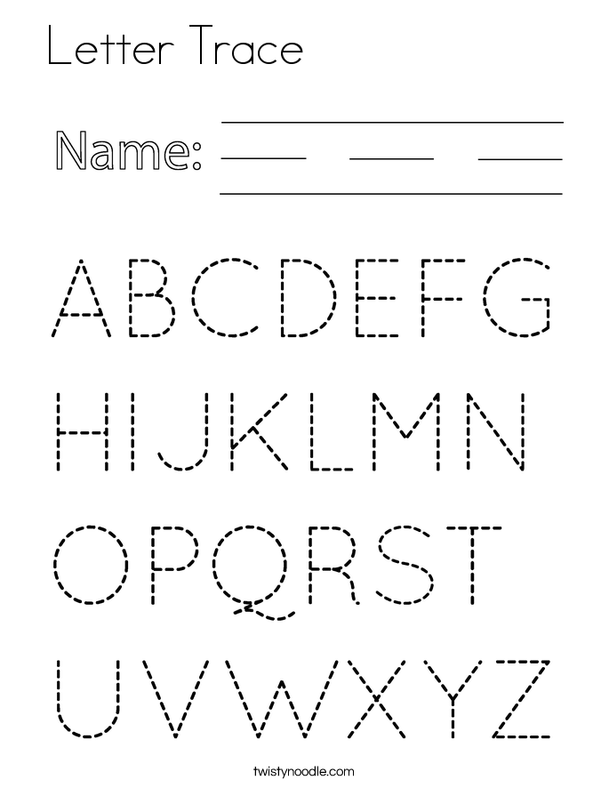 Letter Trace                  Coloring Page