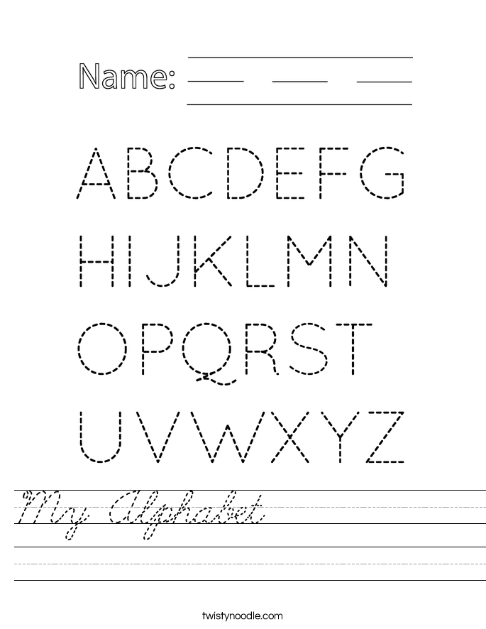 My Alphabet           Worksheet