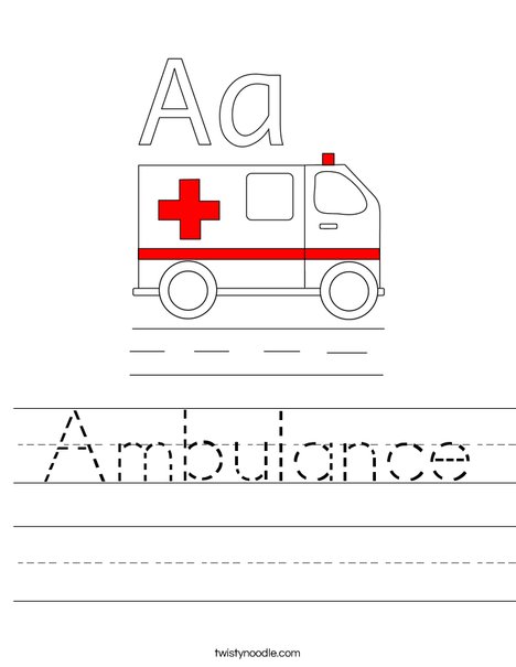 Ambulance Worksheet - Twisty Noodle