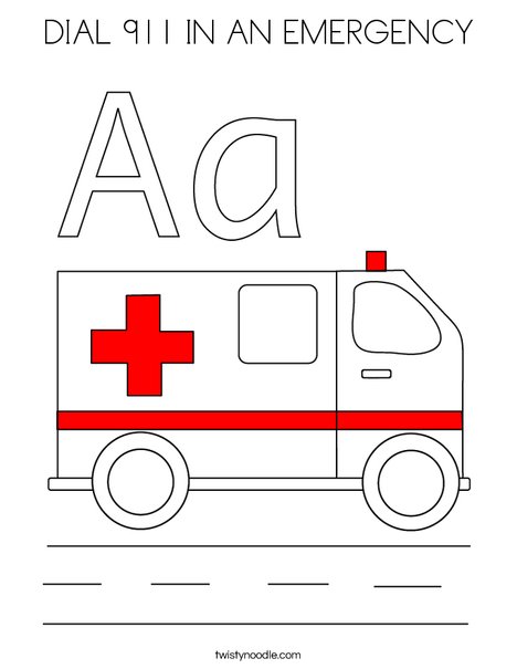 Ambulance Coloring Page