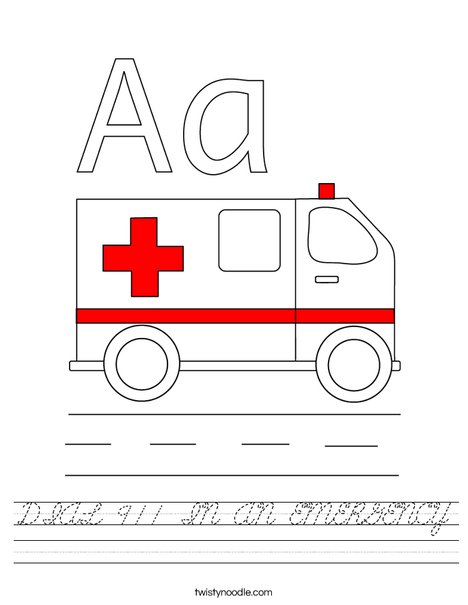 Ambulance Worksheet