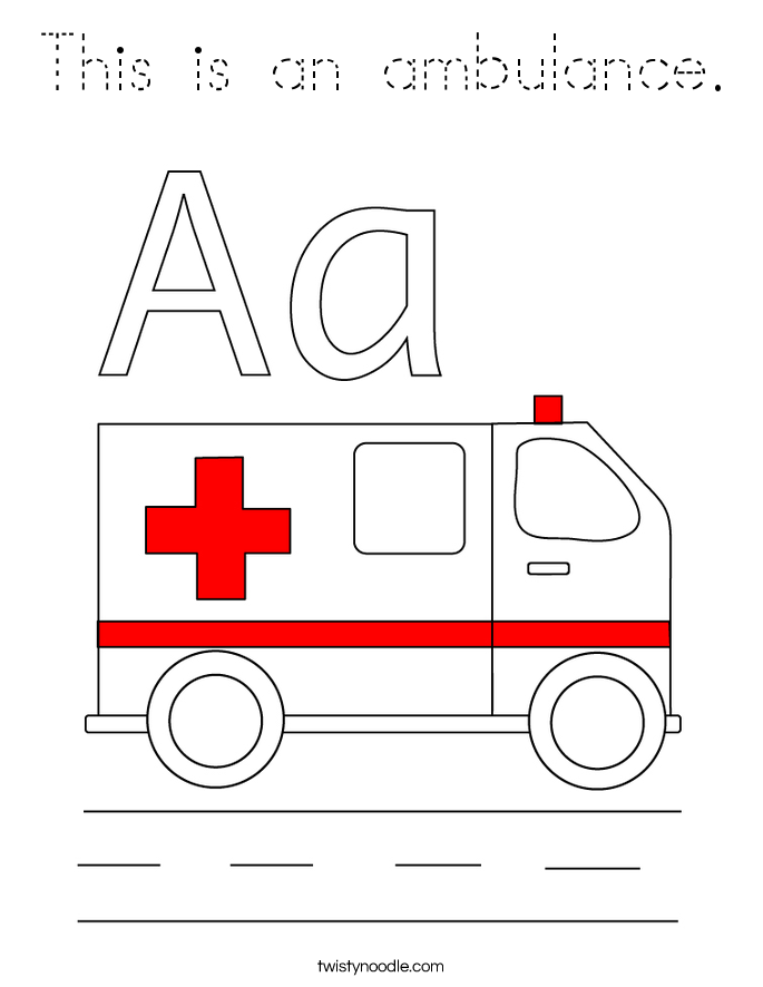 This is an ambulance. Coloring Page